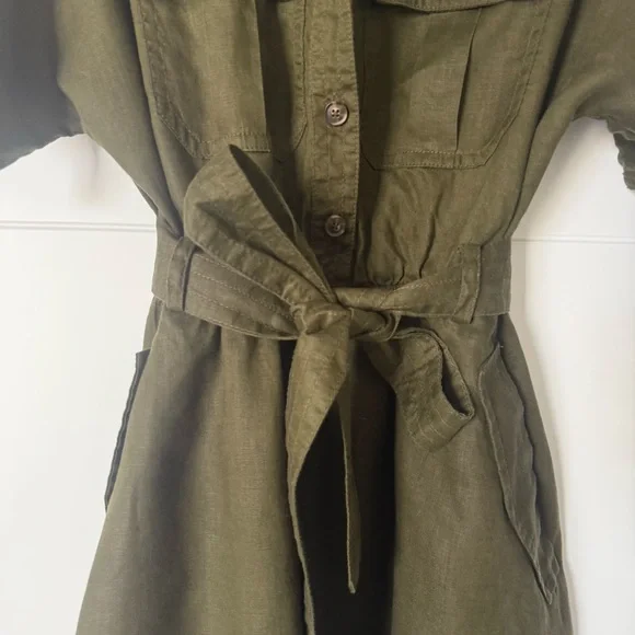 Banana Republic Olive Green Linen utility dress - Picture 6 of 7